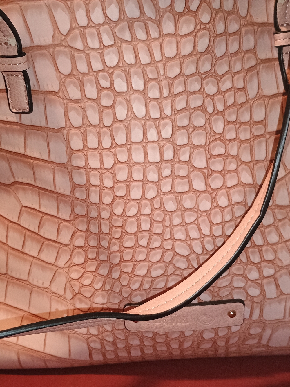 Croc-Embossed Women’s Tote Bag in Blush Pink
